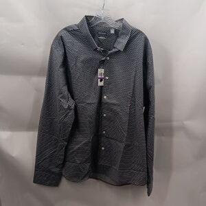 Van Heusen Gray and White Polka Dot Shirt